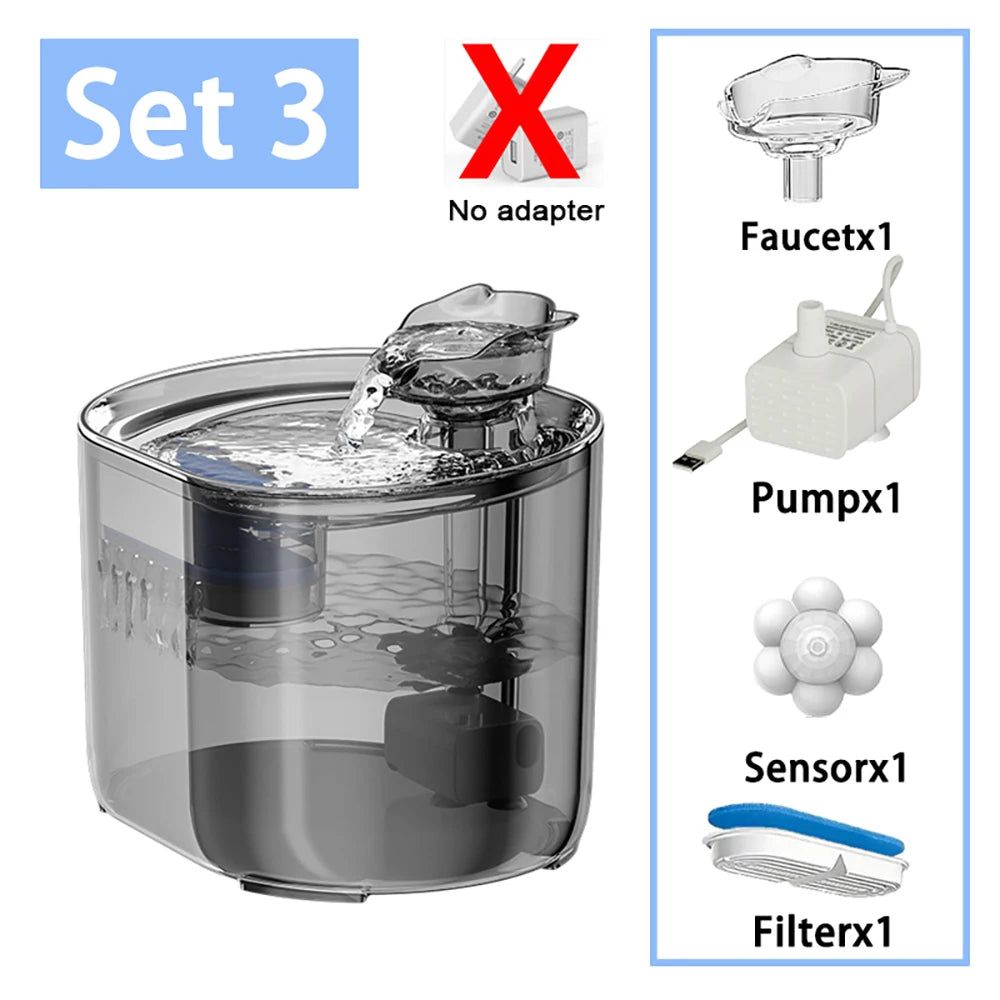 2.2L Intelligent Cat Water Fountain,Pet Water Dispenser with Filter,Dog Drinking Fountain for Cats,Ultra Quiet Water Pump