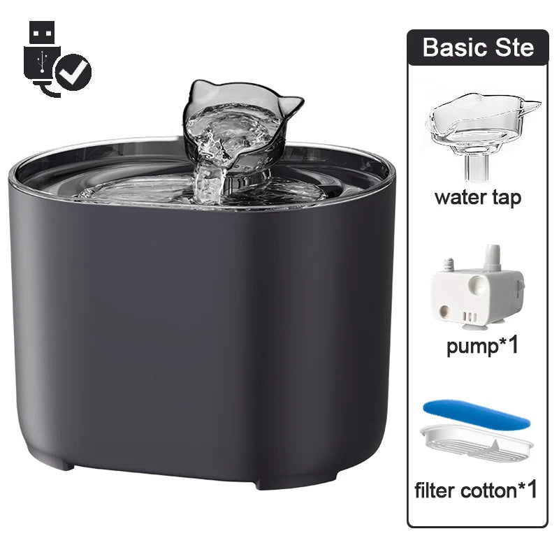 2.2L Intelligent Cat Water Fountain,Pet Water Dispenser with Filter,Dog Drinking Fountain for Cats,Ultra Quiet Water Pump