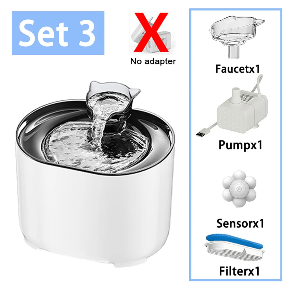 2.2L Intelligent Cat Water Fountain,Pet Water Dispenser with Filter,Dog Drinking Fountain for Cats,Ultra Quiet Water Pump