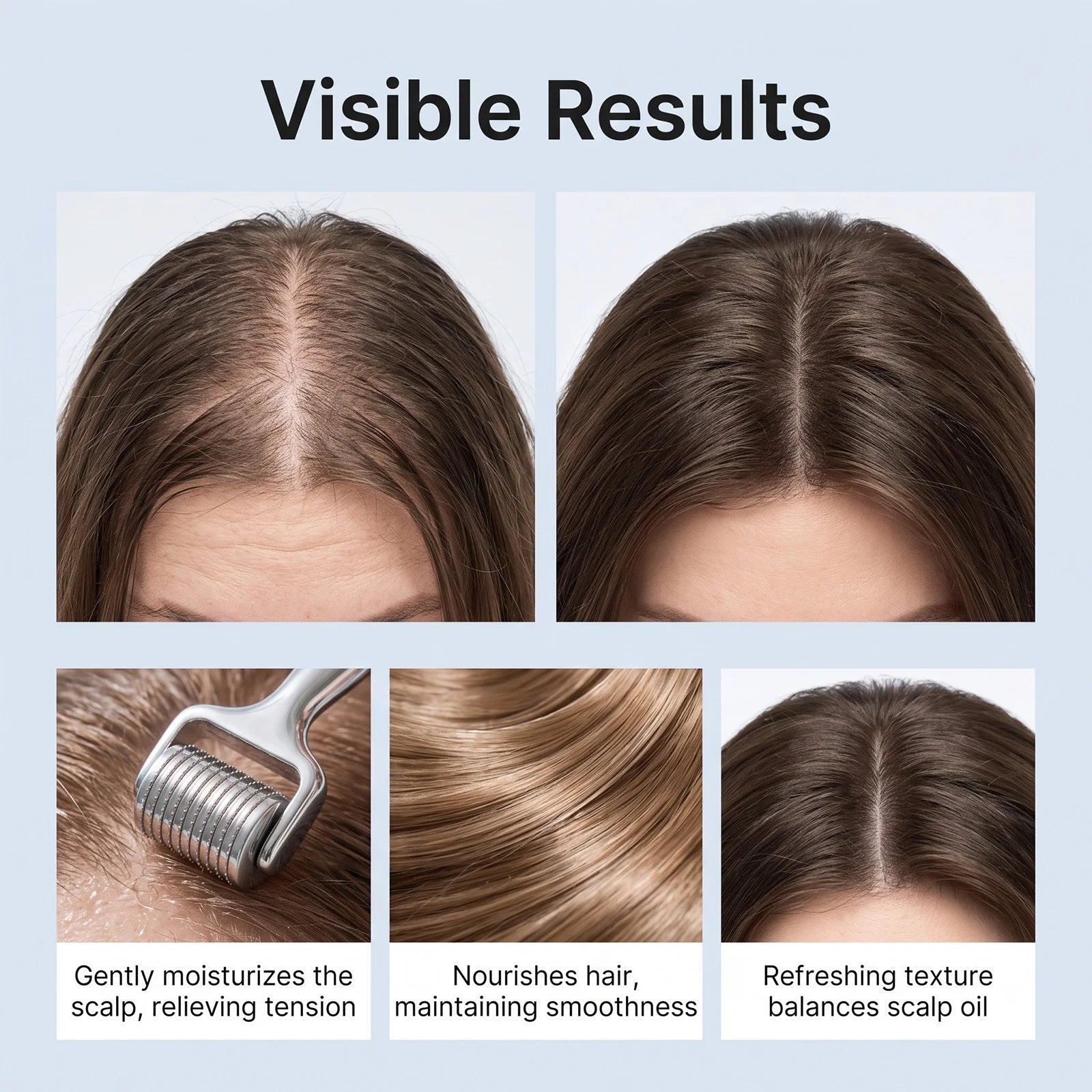 Roll-On Ball Rosemary Hair Care Essence Nourishing Anti-Frizz Hair Serum Long-Lasting Strengthening Scalp Treatment Care Serum