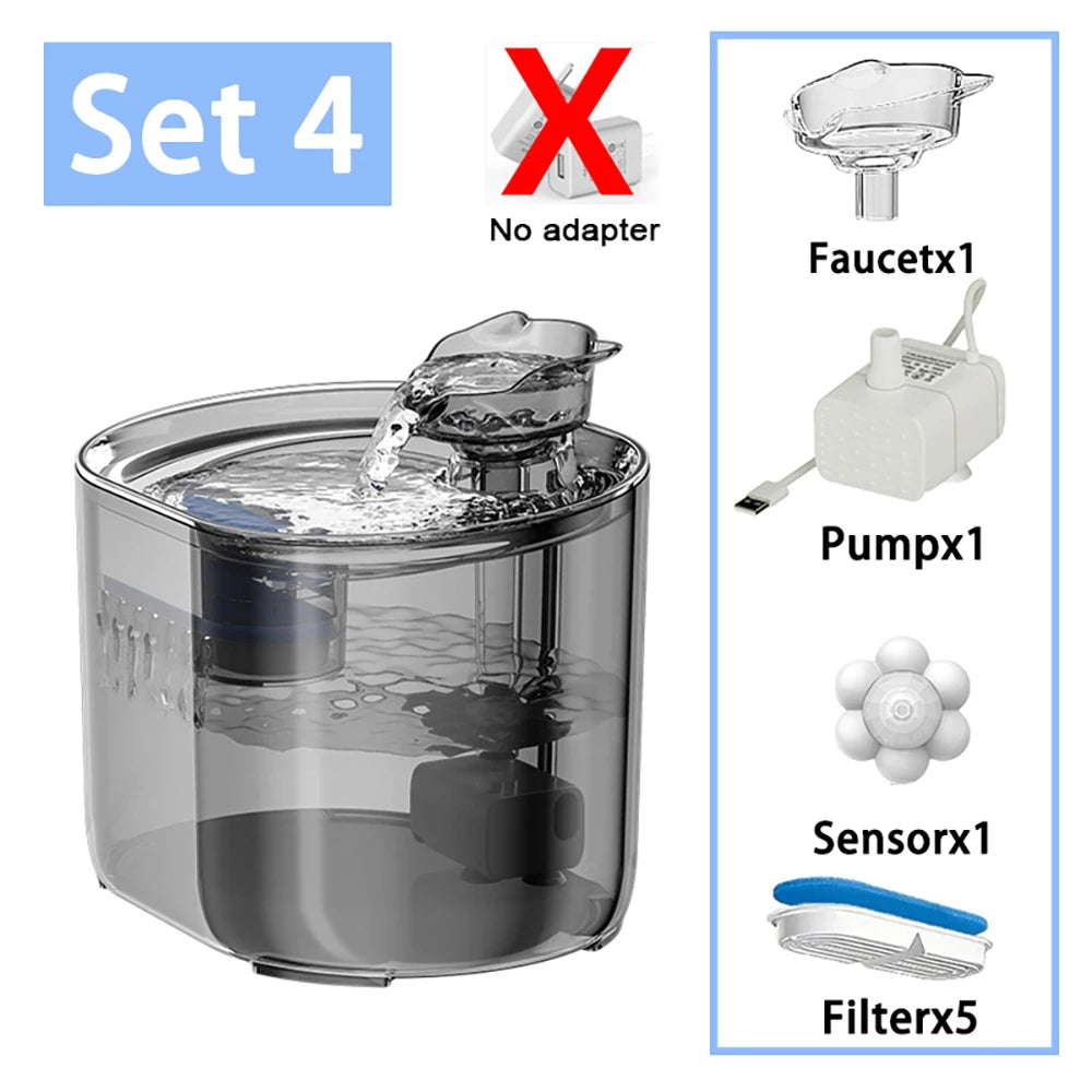 2.2L Intelligent Cat Water Fountain,Pet Water Dispenser with Filter,Dog Drinking Fountain for Cats,Ultra Quiet Water Pump