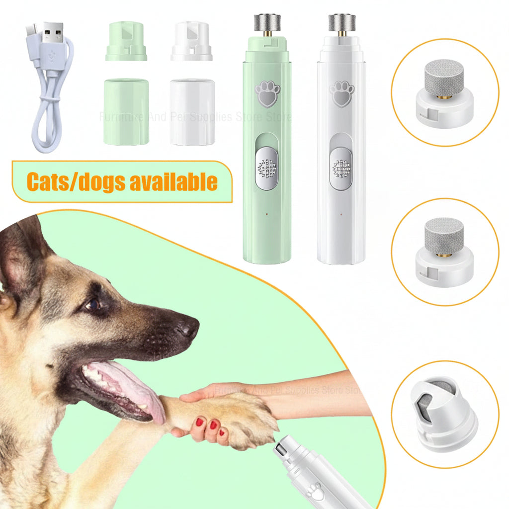 Electric Dog Nail Grinder Pet Nail Clipper USB Rechargeable Pet Nail Trimmers Painless with Polisher Wheel for Small/Large Pets