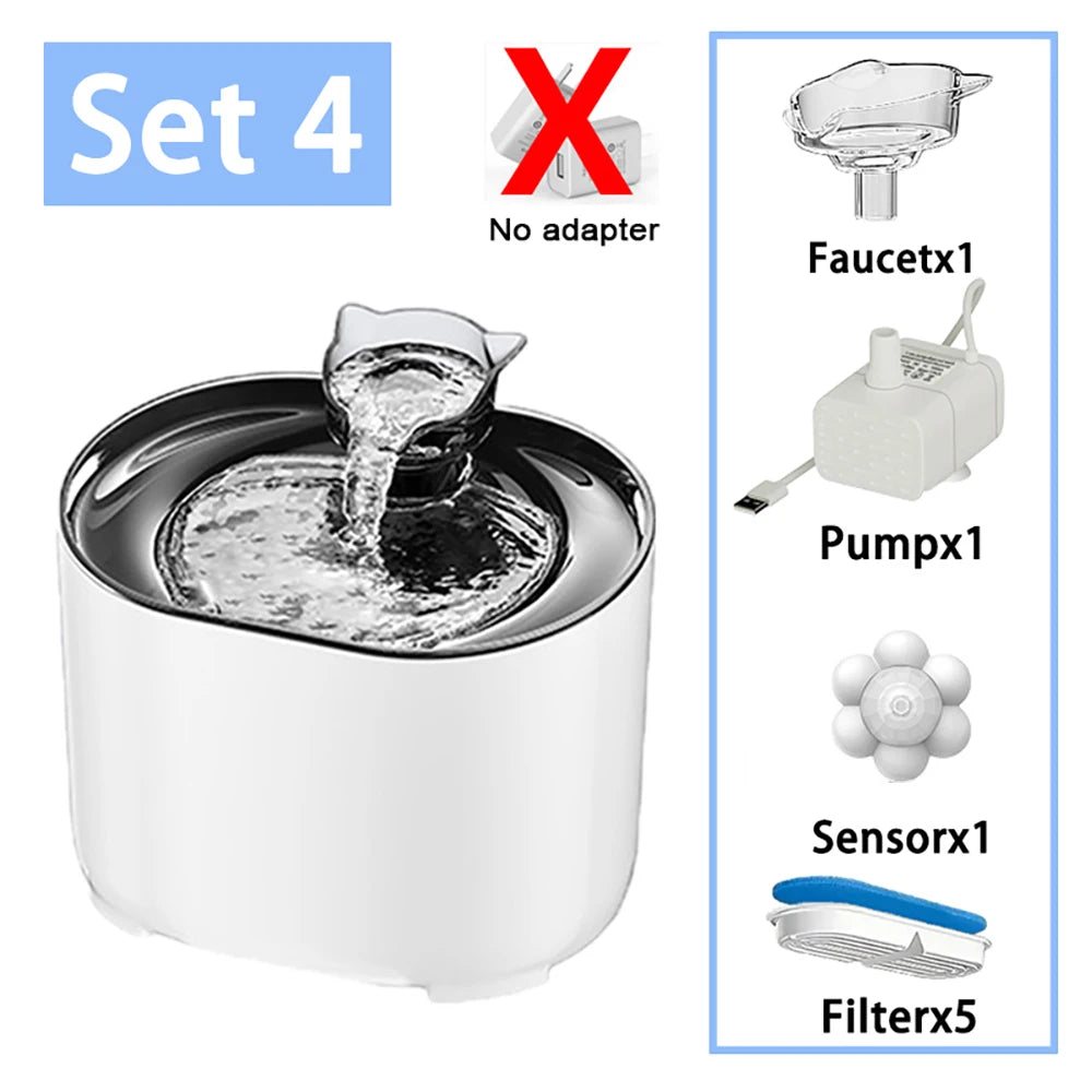 2.2L Intelligent Cat Water Fountain,Pet Water Dispenser with Filter,Dog Drinking Fountain for Cats,Ultra Quiet Water Pump