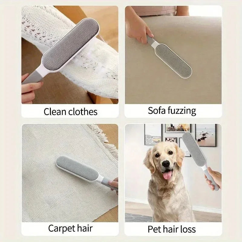 1PC Double-Sided Pet Hair Remover Manual Electrostatic Sticky Lint Brush for Pet Cat, Clothing, Sofa, Furniture, Carpet Cleaning