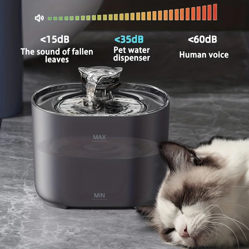 2.2L Intelligent Cat Water Fountain,Pet Water Dispenser with Filter,Dog Drinking Fountain for Cats,Ultra Quiet Water Pump