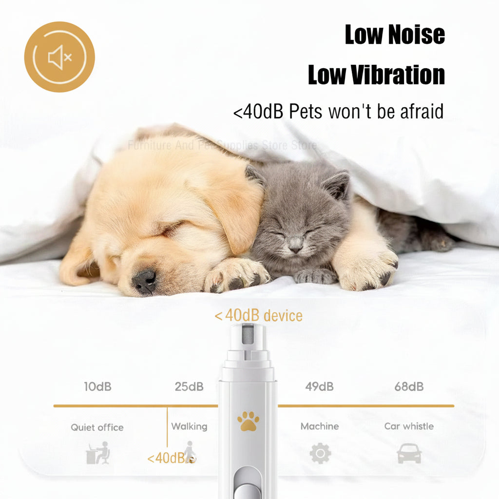 Electric Dog Nail Grinder Pet Nail Clipper USB Rechargeable Pet Nail Trimmers Painless with Polisher Wheel for Small/Large Pets